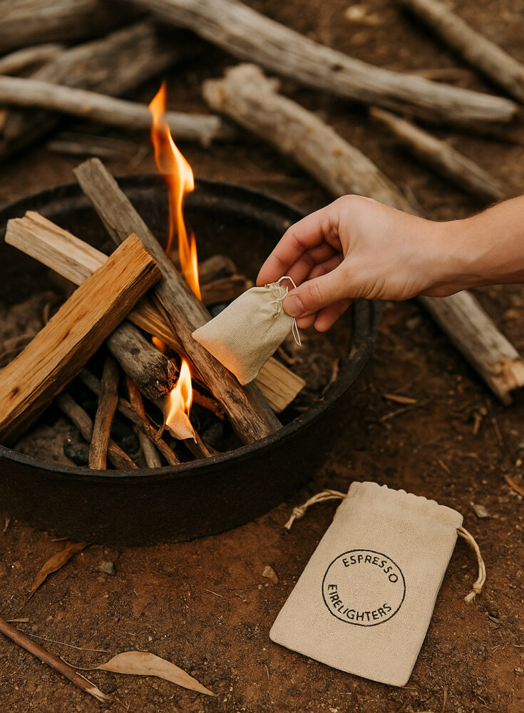 Espresso-Fire-Lighters-Going-Into-Fire